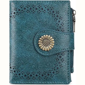 BEAFUP Small Wallets for Women,Bifold RFID Blocking Leather Card Holder Compact Wallet with Zipper Coin Pocket for Women - 1 of 4