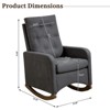 Upholstered Rocking Chair Accent Chair, Nursery Rocking Chairs in Teddy Fabric with High Backrest,Side Pocket and Rubber Wood Legs,Comfy Nursing Chair - 2 of 4