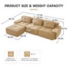 PexFix Modern L-Shaped Modular Sectional Sofa for Living Room Corduroy Fabric 3-Seater Couch with Deep Seat and Movable Ottoman Anti-slip - 3 of 4