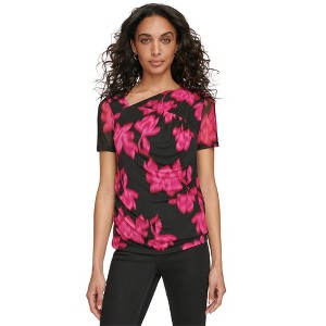 Calvin Klein Womens Floral Knit Blouse - 1 of 1