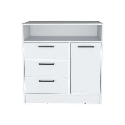NicBex 3 Drawers Dresser for Bedroom with 1 Cabinet and shelf,Chest of Drawers with Metal Handle Design,Storage Dressers for Bedroom