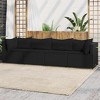 vidaXL 4-Piece Black Patio Lounge Set - Weather Resistant Poly Rattan Outdoor Furniture - Includes Thickly Padded Cushions and a Sturdy Steel Frame - 2 of 4
