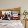 Red Winter Christmas Throw Pillow Covers 18x18 Set of 4, Merry and Bright Let It Snow Home Decor - 3 of 4
