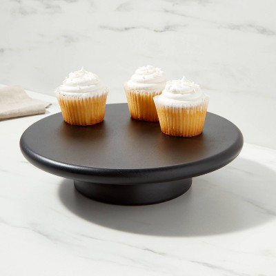 10.9&#34; Acacia Modern Cake Stand Black - Threshold&#8482;_1