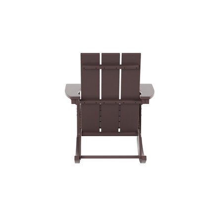 Dark Brown Plastic Adirondack Outdoor Rocking Chair