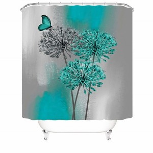 Blue Green Dandelion Shower Curtains for Bathroom Waterproof Fabric Bath Curtain Durable Soft Stylish Bathroom Decor 72x72 Inch - 1 of 1