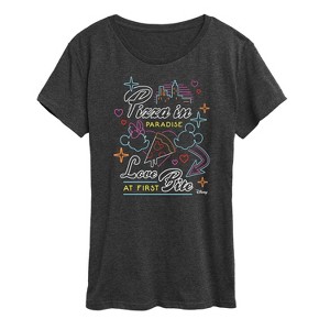 Women's - Disney - Love At First Bite Pizza In Paradise Short Sleeve Graphic T-Shirt - 1 of 4