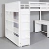 Full Size Loft Bed with Desk, Shelves, Drawers, and Ladder, Wood Frame No Box Spring Required - 3 of 4
