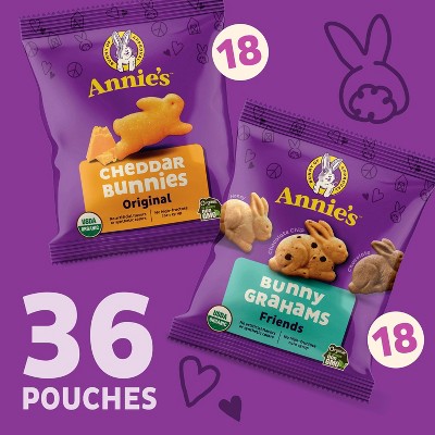 Annie's Cheddar Bunnies Friends Grahams Crackers - 36oz/36ct