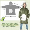 Dinosaur Oversized Blanket Hoodie Sweatshirt for Kids 7-15yr, Cozy Fuzzy Flannel Wearable Blanket for Boys Girls, Christmas Gift for Kids - Solaris - image 4 of 4