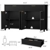 Gikpal 55’’ Modern Fluted Sideboard Cabinet, Entryway Table, Wooden Dresser for Bedroom with 2 Drawers & 2 Adjustable Shelves, Dining Room, Kitchen - 2 of 4