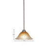 Toltec Lighting Paramount 1 - Light Pendant in  Brushed Nickel with 10" Amber Crystal Shade - 2 of 2