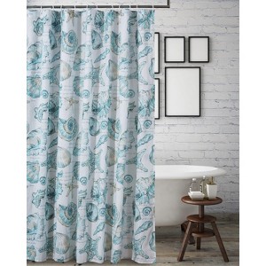 Greenland Home Fashions 1709GSHW Cruz White Shower Curtain, 72x72 Inches - 1 of 3