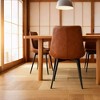 Upholstered Dining Chairs Set of 4 - Water-Resistant PU Leather Kitchen Chairs with 300lb Capacity for Dining Room Brown - 3 of 4