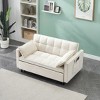 MAYEERTY Loveseat Corduroy Sofa with Wooden Board Bracket for Living Room Bedroom Beige - 3 of 4