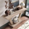 Okak 60IN Modern Console Table 2-Tier Solid Wood Veneer, Entryway Table with Strong Legs and Thick Base, Hallway Table for Living Room - 3 of 4