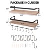 Floating Shelves Wall Mounted Set of 2, Rustic Wood Wall Storage Shelves for Bedroom,Living Room,Bathroom, Kitchen - 2 of 4