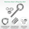 Unique Bargains Stainless Steel Durable Rust-Resistant Eyebolts with Nuts Washers Male Screw for Fastening 10 Pcs - 2 of 4