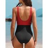 AI'MAGE Women's One Piece Swimsuit 2025 Tummy Control Bathing Suit V Neck Retro Ruched Push Up Swimwear - 3 of 3