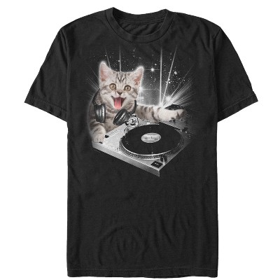Men's Lost Gods Dj Space Kitten T-shirt : Target