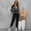 Womens Lounge Jumpsuit Front Zipper Long Sleeve Hooded Jumpsuit Comfy Loungewear One Piece Pajama for Women - 4 of 4