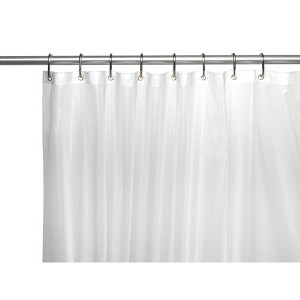 Carnation Home Fashions 6 Gauge Peva Standard-Sized Shower Liner with Metal Grommets 72 x 72 - White - 1 of 4