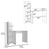 INFURNIC Desks Writing Desk with Four Shelves Open Storage and Spacious Surface for Modern Workspaces, White, 17.7"*47.2"*47.5" - 3 of 4
