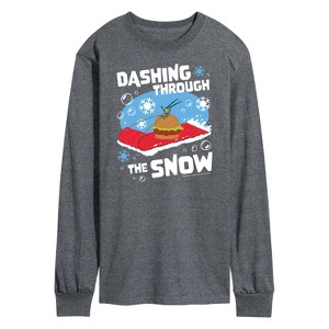 Men's - SpongeBob SquarePants - Dashing Through The Snow Long Sleeve Graphic T-Shirt - 1 of 4