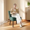 Modern Velvet Accent Chair, Soft Upholstered Living Room Chair with Wooden Legs, Comfy Armless Lounge Chair for Living Room/Makeup/Office/Bedroom - 2 of 4