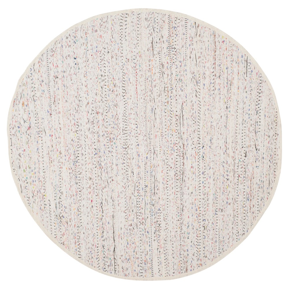 Huddersfield Area Rug - White / Multi (6' Round) - Safavieh