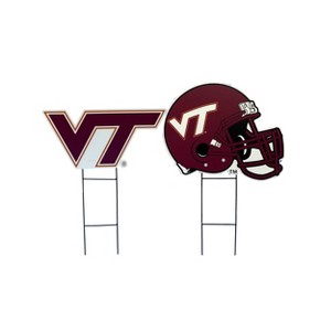 NCAA Virginia Tech Hokies 2pk Logo and Helmet Garden Stake Set - 1 of 1