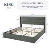 Allewie Lift Up Storage Bed, Button Tufted Headboard with Wingback, No Box Spring Needed, Hydraulic Storage, Modern - 2 of 4