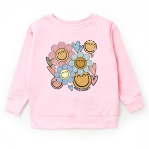 The Juniper Shop SmileyWorld Flower Smiley Face Youth Sweatshirt - L - Pink - 1 of 3