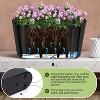 2 Pack Tall Oval Planter Box with Wheels Modern Flower Pots with Water Level & Removable Insert Bucket for Outdoor Patio, Garden, Window - 4 of 4