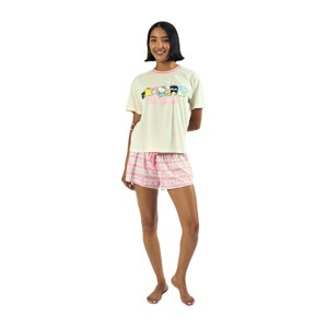 Hello Kitty & Friends Group Character Art Women's Short Sleeve Tee & Shorts Lounge Set - 1 of 3