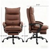 Executive Reclining Office Chair with Footrest and Massage, Adjustable Height High Back Desk Chair for Home Office-3irtyhousy - 4 of 4