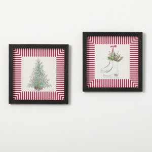 Skates Tree Wall Decor Multicolor 14"H Wood Set of 2 - 1 of 4
