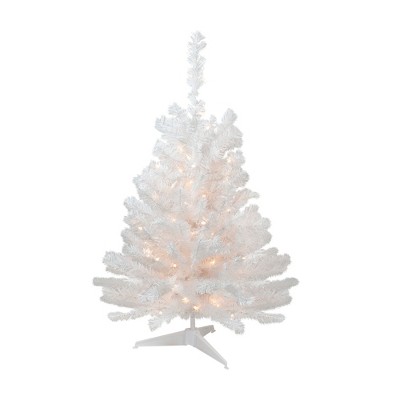 Northlight 3' Pre-Lit Snow White Artificial Christmas Tree - Clear Lights