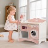 ROBOTIME Doll Furniture Wooden Baby Doll Changing Table with Baby Doll Crib, Laundry, Bottle Sterilizer, Pretend Play Toy, Pink, 12.3"*27.5"*20.4" - 4 of 4