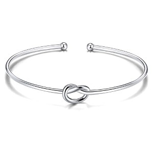 Love Knot Bracelet for Women or Men by Ginger Lyne | Bridal Party Gifts |  Sterling Silver Bangle for Women Adjustable - 1 of 4