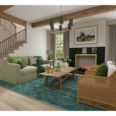 Handmade Light Green Wool Rectangular Area Rug 2' x 3'