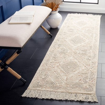 Ivory and Grey Hand-Tufted Wool Runner Rug, 2 ft. 3 in. x 8 ft.