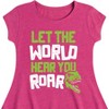 Girls' - Instant Message - Dinosaur Fit & Flair Cap Sleeve Graphic Dress - 2 of 4