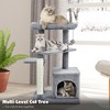 Costway Cat Tree Indoor Activity Cat Tower w/ Perch & Hanging Ball for Play Rest - 4 of 4