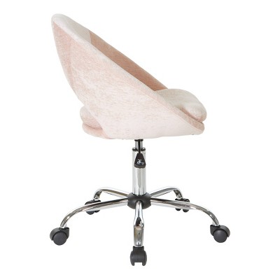 Blush Chrome Adjustable Swivel Office Chair with Padded Seat