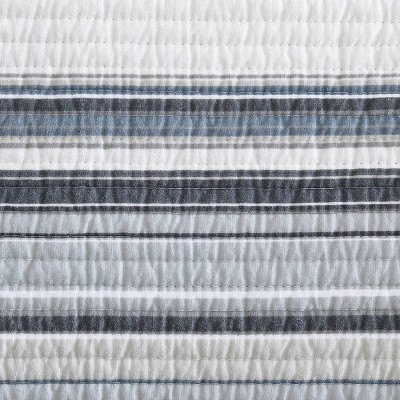 Fresno Blue Cotton Reversible Full Quilt Set with Pillow Cover
