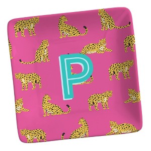 Personalization Mall Animal Print Initial Personalized Ring Dish Cheetah - 1 of 2