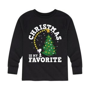 Boys' - Peanuts - Christmas Is My Favorite Long Sleeve Graphic T-Shirt - 1 of 4