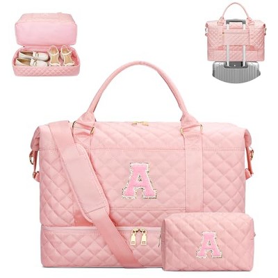 Christmas Gifts for Women Girls Initial Travel Duffle Bag Quilted Week
