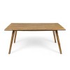 NicBex 34.5" Outdoor Dining Table,Rectangular  Patio Table with Acacia Wood Top for 3-4 Person,Outdoor Furniture,Teak - 4 of 4